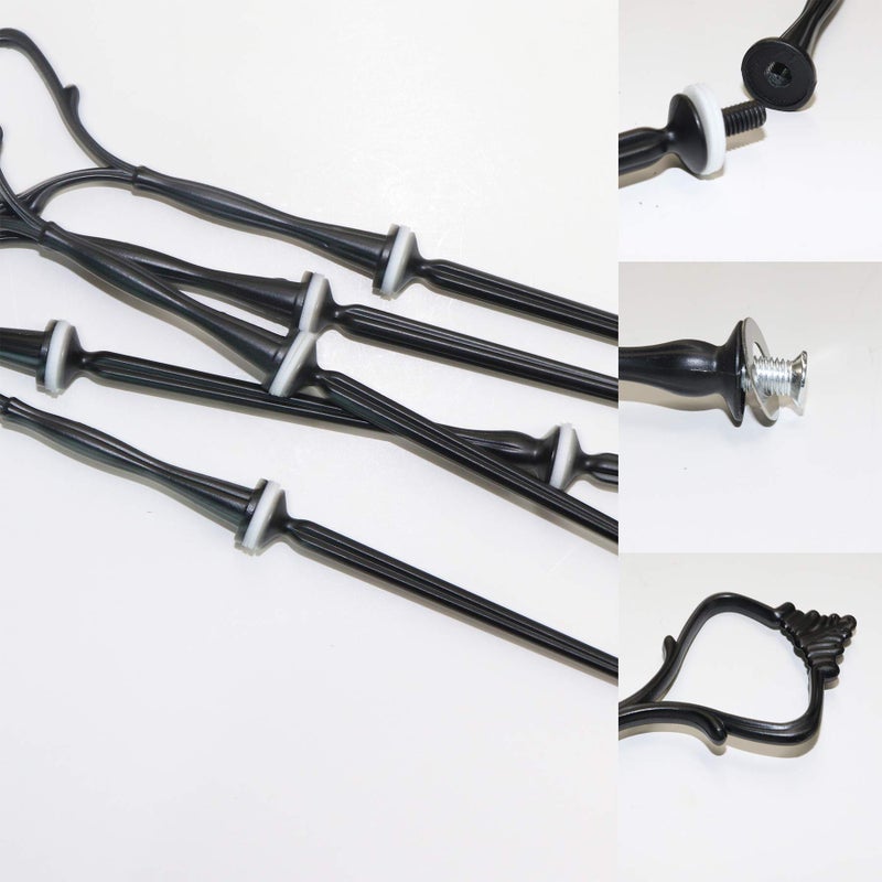 Happy Will 3 Tier Cake Stand Fitttings Kits Fruit Cake Plate Handle Fitting Cupcake Hardware Rod Stand Holder Black Crown 5 Setsï¼ˆPlate not Includedï¼‰ - Image 4